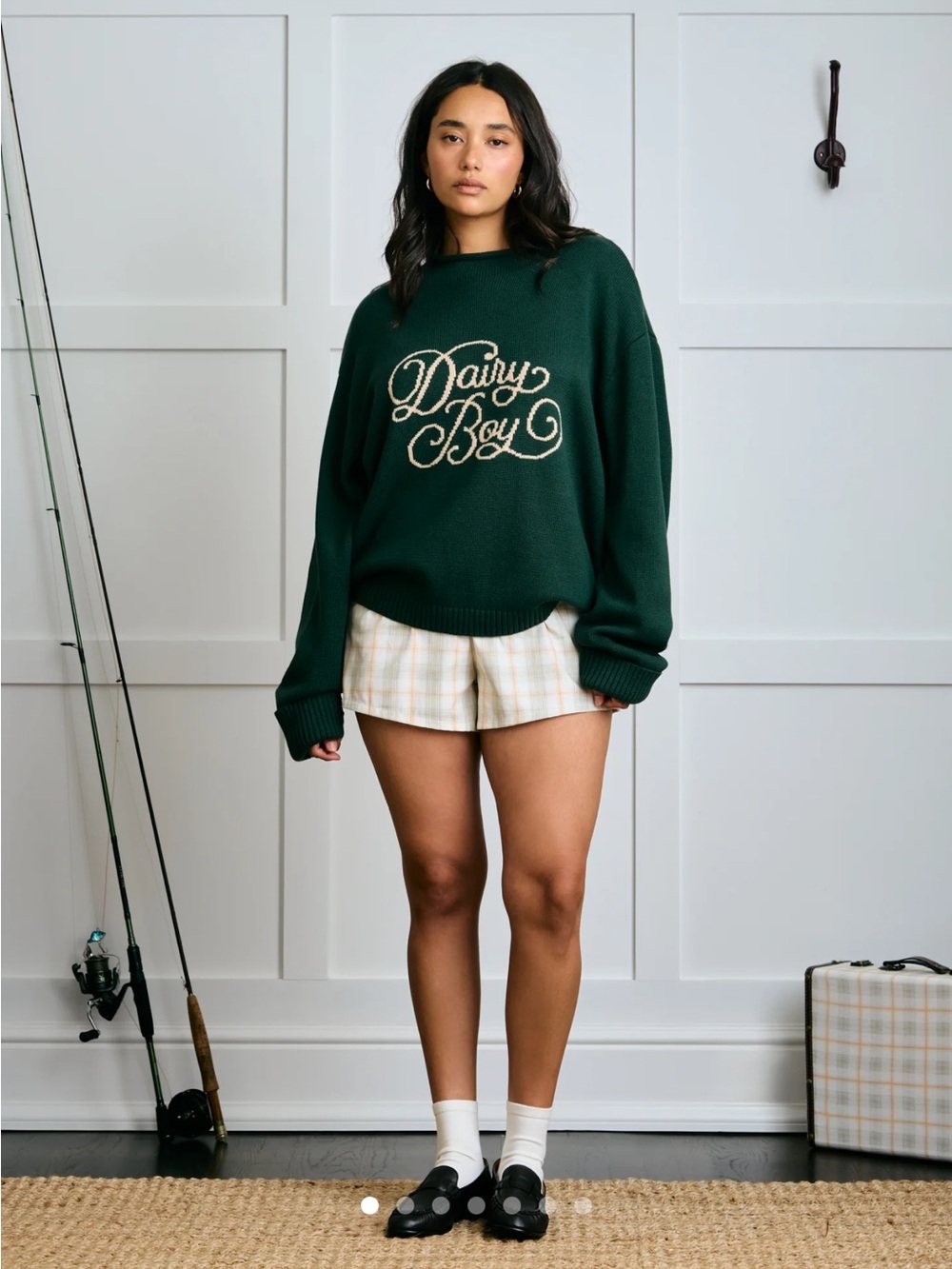Dairy Boy The Signature Sweater Dark Green Sz S